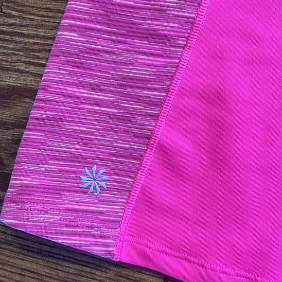 ATHLETA PR SPORTS RACERBACK TANK. BUILT IN BRA, BACK 2 POCKETS FUCHSIA SZ SMALL - Picture 4 of 10